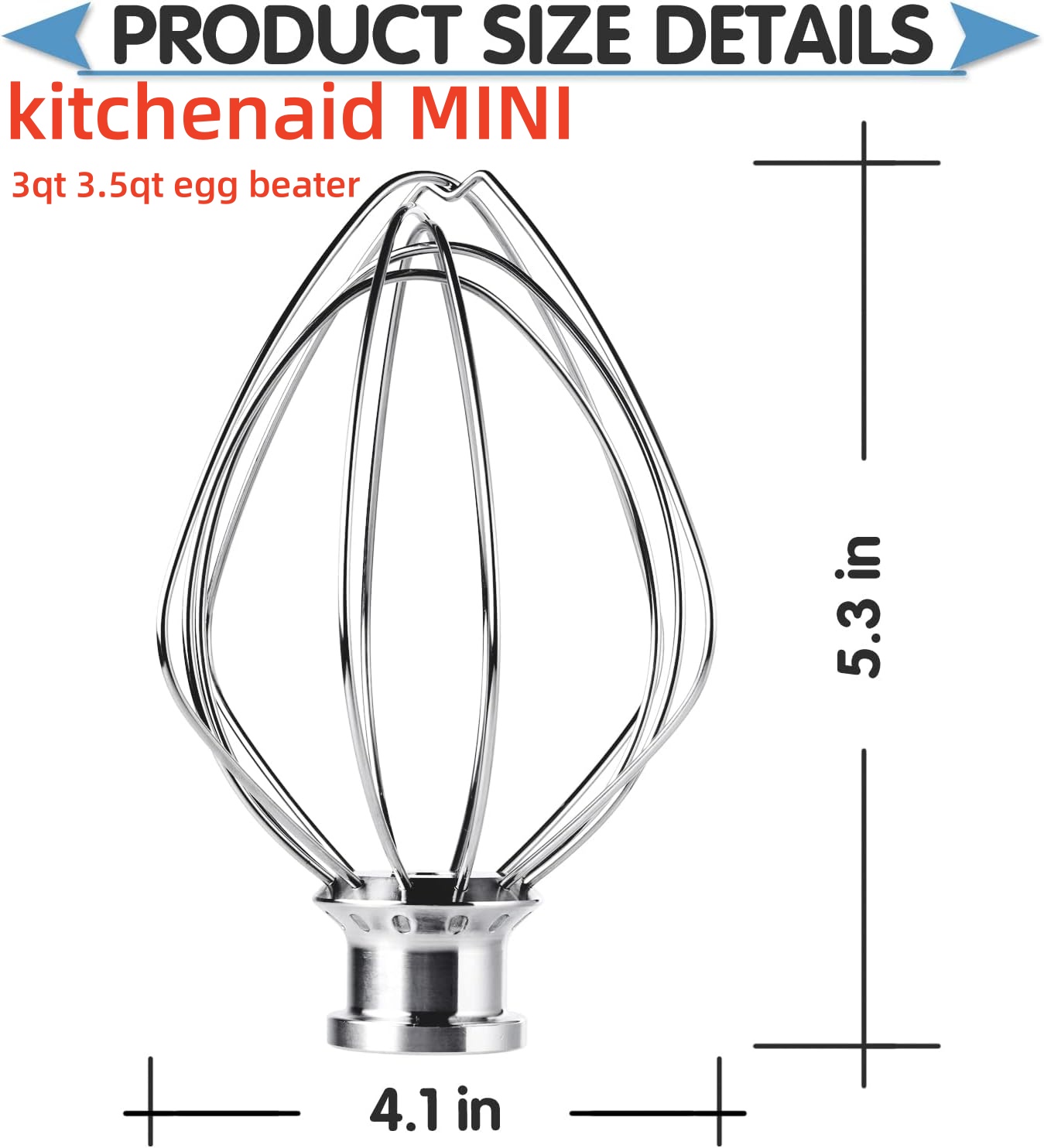 Commercial Kitchen Units - 6-Wire Whip Attachment MINI egg beat
