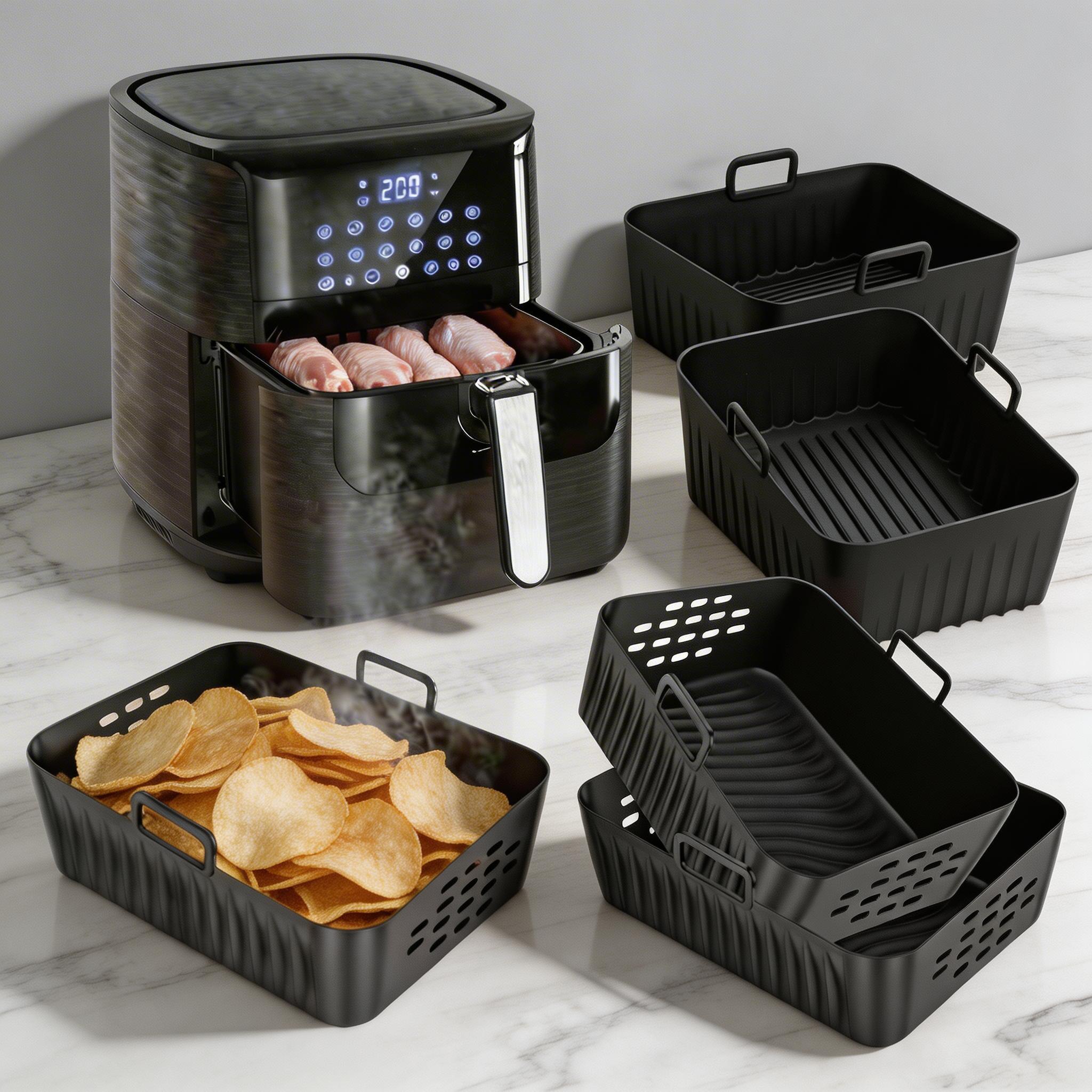Commercial Kitchen Cooking - 2Pcs Air Fryer Silicone Liners Reusable