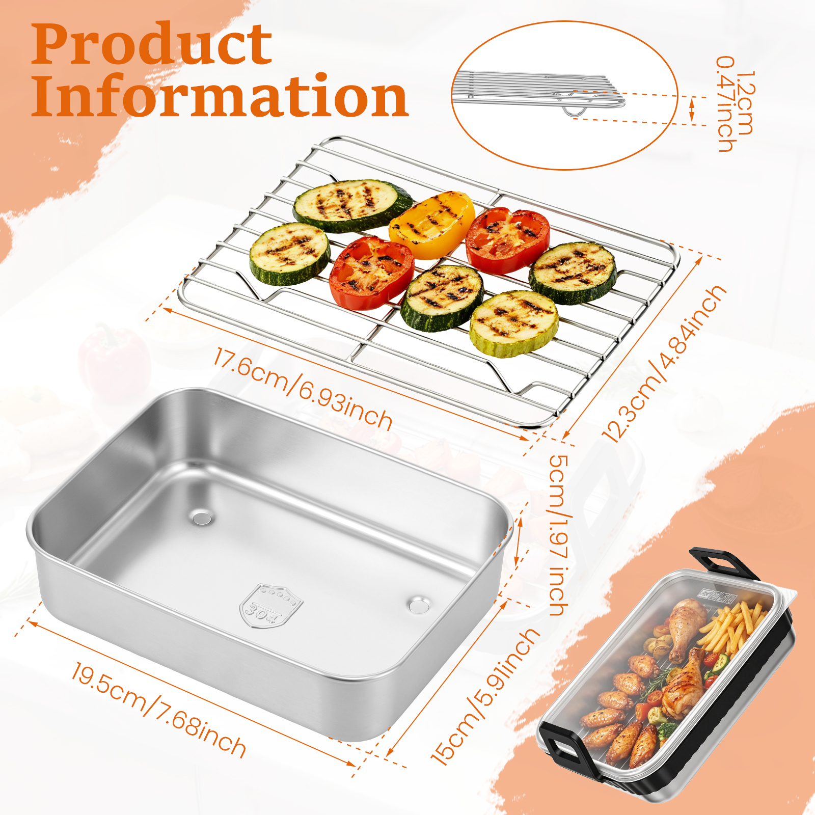 Stainless Steel Baking Pan wit - Commercial Kitchen Cooking ulasan dan harga