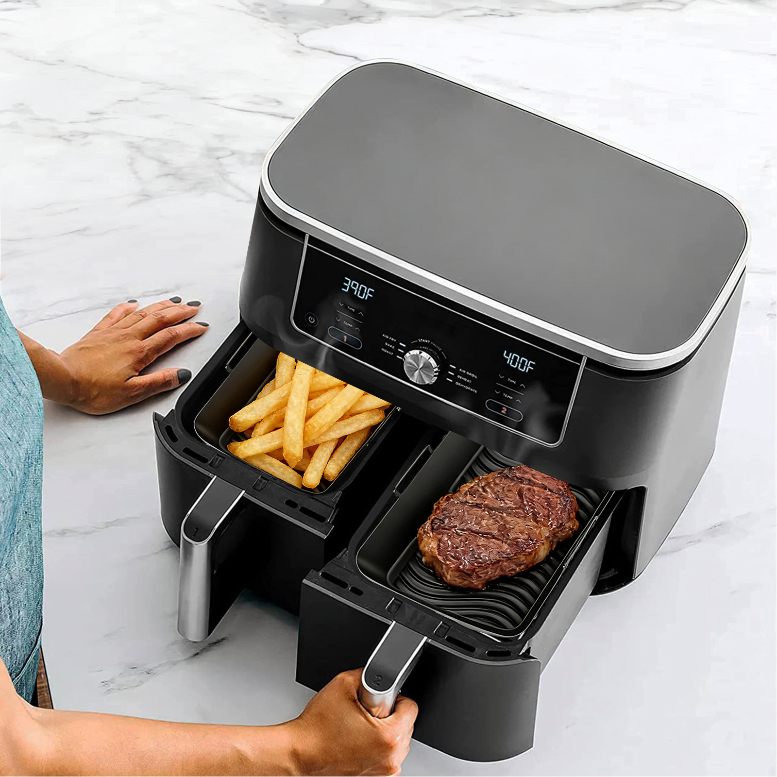 2Pcs Air Fryer Silicone Liners - Commercial Kitchen Cooking ulasan dan harga