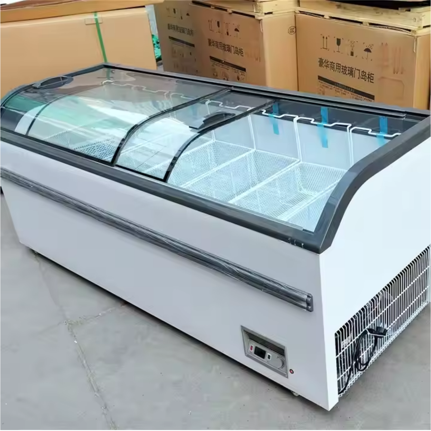 Commercial curved top glass sl - Commercial Chest Freezer ulasan dan harga