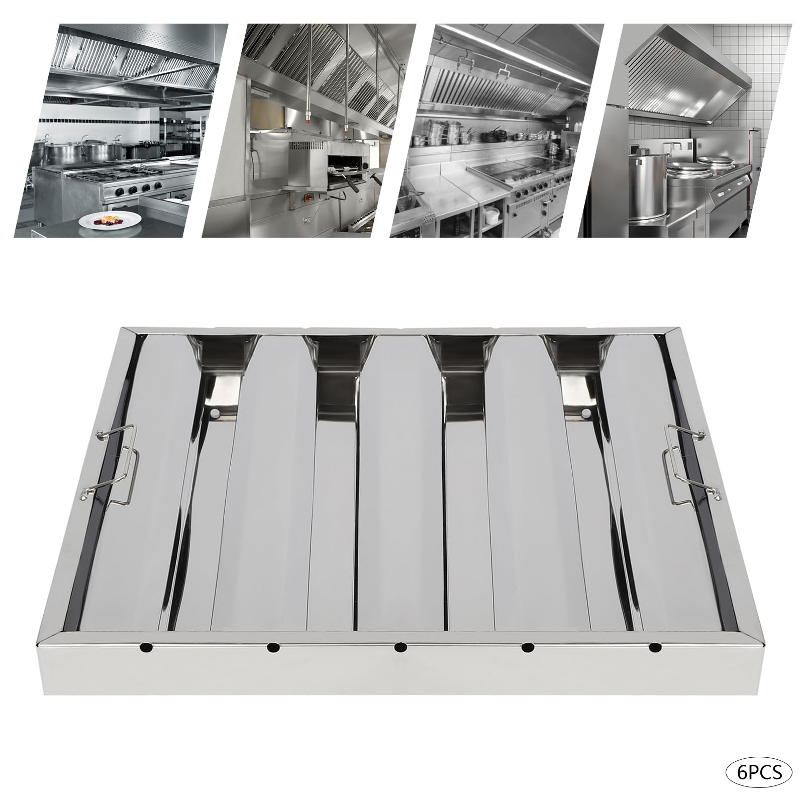 6 Pack Hood Filters, Stainless - Commercial Kitchen Range Hood ulasan dan harga