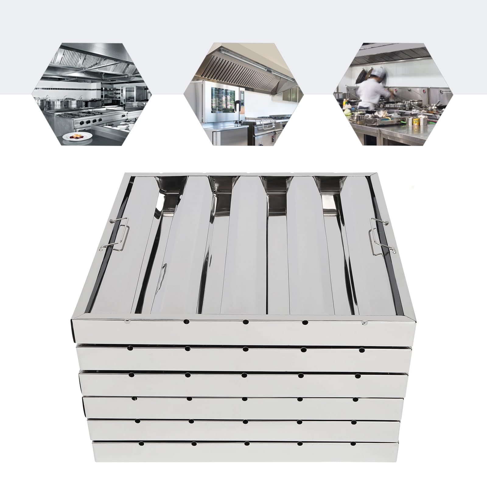 6 Pack Hood Filters, Stainless - Commercial Kitchen Range Hood ulasan dan harga