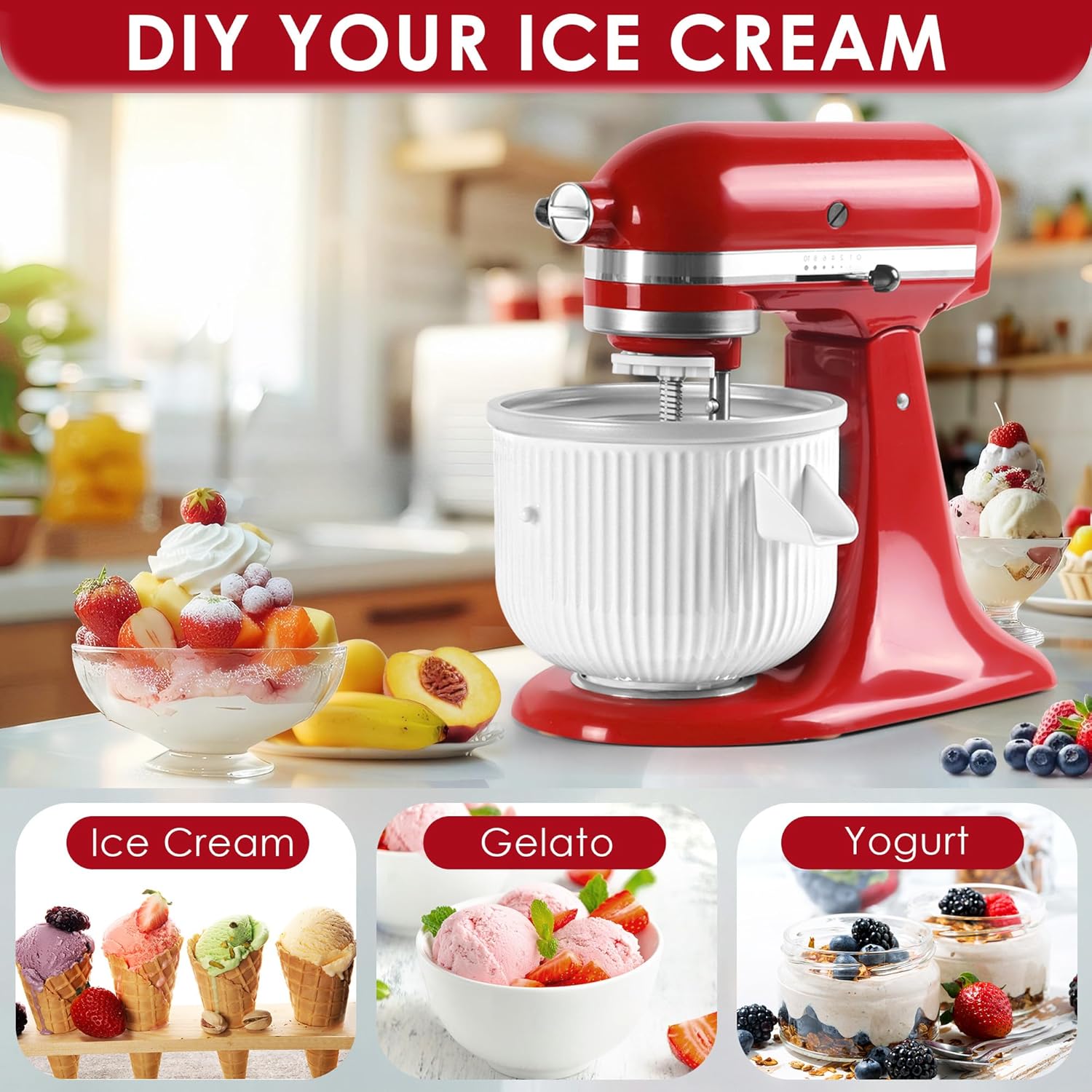 Ice Cream Maker Attachment for - Commercial Kitchen Units ulasan dan harga